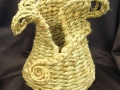 Twined harakeke pot