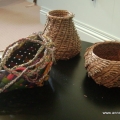 Rainbow Whimsy and two pine needle pots