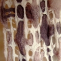 Deflected double weave scarf