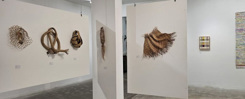 Sculptural woven harakeke artworks