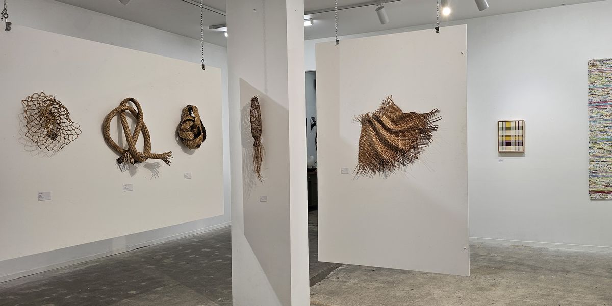 Sculptural woven harakeke artworks